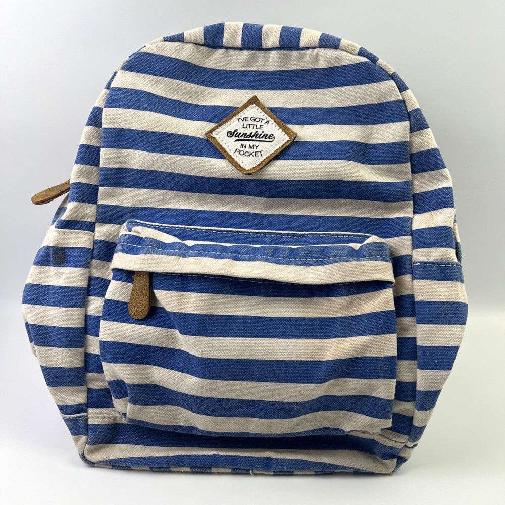 Sunshine Striped Backpack "I've Got aa Little Sunshine in My Pocket" Preowned